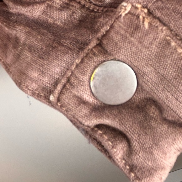 Free People Velvet Trucker Jacket size XS/S crushed velvet oversized mauve tan - Picture 14 of 14